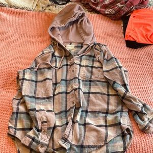 American Eagle hooded flannel
